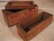 Primitive Antique Wooden Dovetail Cheese Boxes White Brand Boxes photo 1