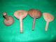 Set Of 4 Antique Hand Carved Wood Butter Tools Mold Scoops Spoons,  Scrapers Other photo 1