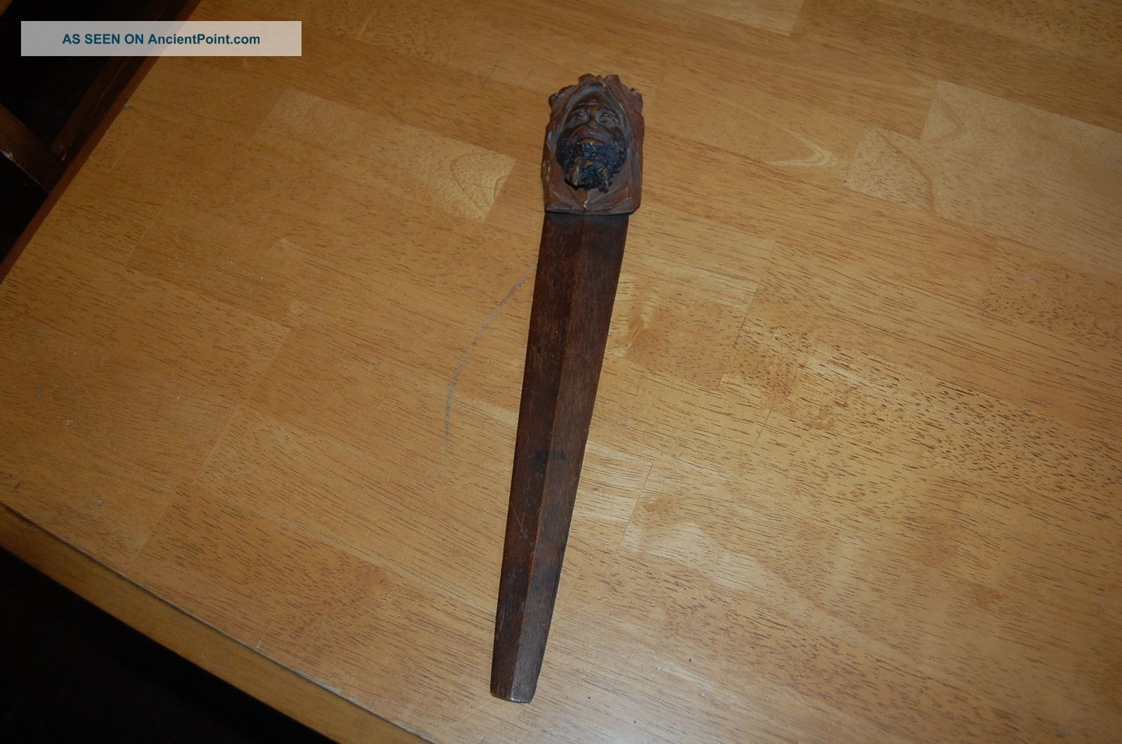 Antique Carved Black Americana African Figure Letter Opener Carved Figures photo