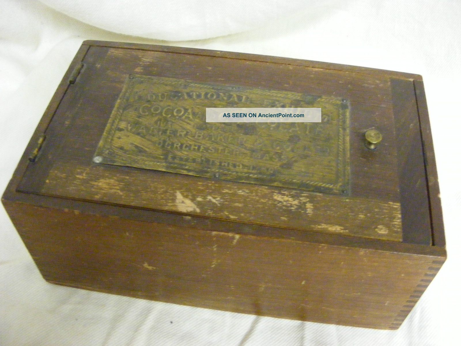 Late 19th Century Educational Exhibit Cocoa & Chocolate Finger Jointed Wood Box Boxes photo