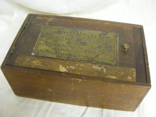 Late 19th Century Educational Exhibit Cocoa & Chocolate Finger Jointed Wood Box photo