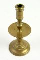 Splendid Small Antique 17thc Dutch Brass Panel Candlestick Candle Holder Metalware photo 4