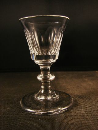 19th C Blown And Panel Cut Cordial Glass photo