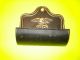 Antique Vintage Black Tin Tole Ware Comb Tray Case Wall Hanging Painted Toleware photo 1