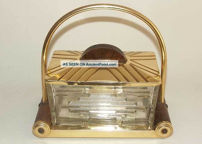 █► French Art Deco Bonbonniere Biscuit / Cookie Container 1930 ' S Metalware photo