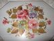 Vtg Floral Toleware Metal Shabby Chic Tray Handpainted Flowers Toleware photo 4