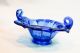 Vintage Italy Blue Art Glass Basket Bowl Bowls photo 2