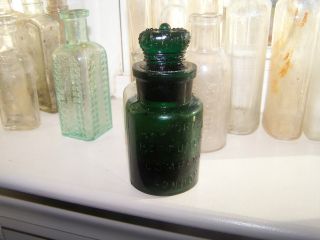 Vintage Dark Green Embossed The Crown Perfumery Company,  London. photo