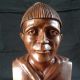 Stunning Hand Carved / Crafted Wood Bust Mid Century Statue / Carving Folk Art Carved Figures photo 1