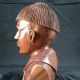 Stunning Hand Carved / Crafted Wood Bust Mid Century Statue / Carving Folk Art Carved Figures photo 4