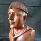 Stunning Hand Carved / Crafted Wood Bust Mid Century Statue / Carving Folk Art Carved Figures photo 5