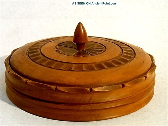Rare Signed Container Box Germany Folk Art Wood Art Deco 30/40s Boxes photo