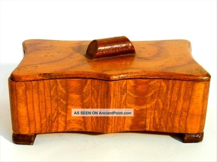 Container Box Germany Folk Art Hand Made Wood Art Deco 30/40s Boxes photo