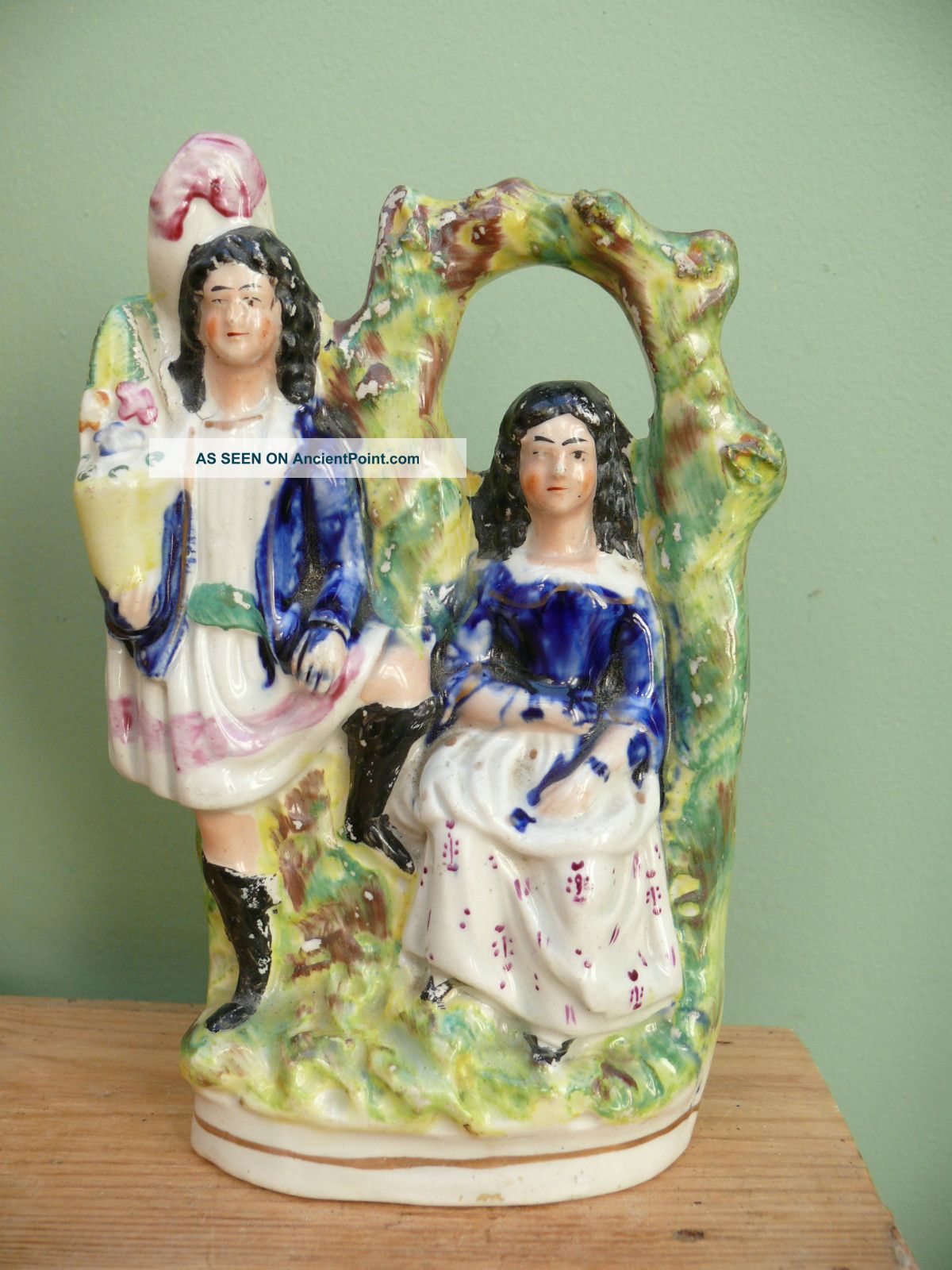 19thc Staffordshire Figure With Couple By Arbour Figurines photo