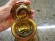 Antique Amber Glass Cut Decanter Bottle Stopper Fine Work Early Old Bar Ware Decanters photo 3