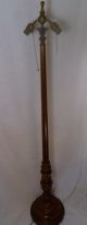 Victorian Hand Carved Antique Orig Finish Floor Lamp Stand Light Vtg Mahagony Lamps photo 1