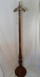 Victorian Hand Carved Antique Orig Finish Floor Lamp Stand Light Vtg Mahagony Lamps photo 2