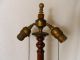 Victorian Hand Carved Antique Orig Finish Floor Lamp Stand Light Vtg Mahagony Lamps photo 3