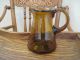 Antique Blown Amber Swirl Sturdy Glass Pitcher For Syrup,  Cream,  Dressing Or ??? Pitchers photo 3
