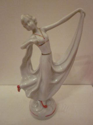 Antique German Porcelain Dancing Figurine - 1930s photo