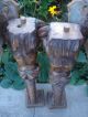 Matched Pair 19c Venetian Carved Walnut Figural Satyr Salvage Elements Carved Figures photo 11