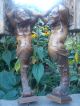 Matched Pair 19c Venetian Carved Walnut Figural Satyr Salvage Elements Carved Figures photo 7