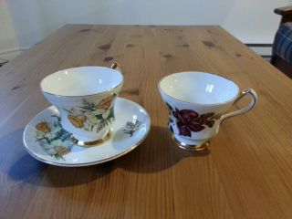 2 Zeller Crest Tea Cups & Saucer photo