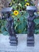 Matched Pair 19c Flemish Carved Oak Figural Maidens Salvage Elements Carved Figures photo 11