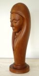 Vintage Solid Indigenous Wood Sculpture Women ' S Face,  Serene,  C.  1950s Carved Figures photo 2