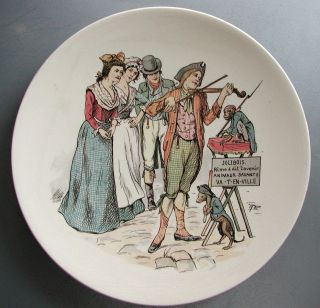 Antique Utzschneider/sarreguemines Plate - Artist Initials - Germany/french photo