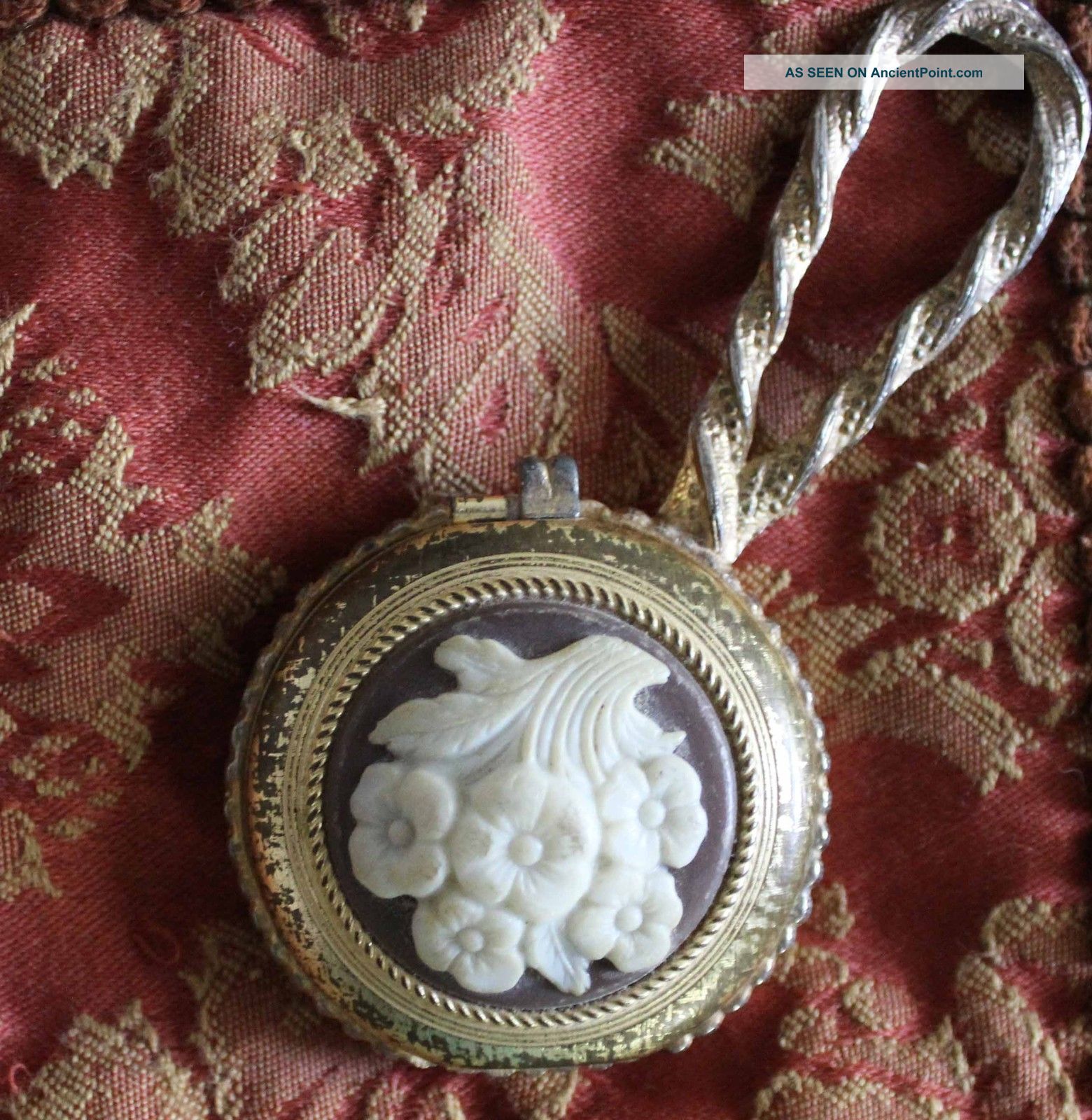 Antique Gold Plated Hand Mirror With Make - Up Mirrors photo