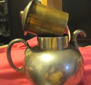 Pained Diehl Brass Brewing Pot W Strainer In Bottom Antique photo