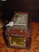 Antique,  Exquisite,  Wooden Tramp Art Jewelry Box Boxes photo 8