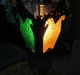 Antique Lantern Top Table Lamp Multi - Colored Stained Glass Panel Brass/bronze Lamps photo 9