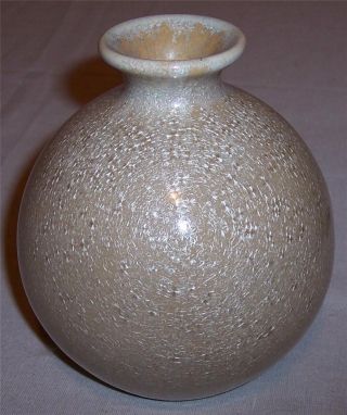 Art Pottery Crystalline Glaze Bulbous Vase Ground Base Tight Crystals photo