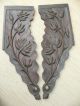 Pr 19thc Oak Carving With Exotic Raised Floral Decor Other photo 6