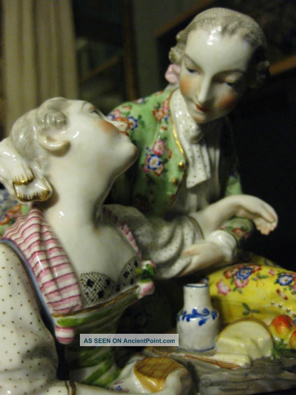 Large Antique German Figurine Of Couple - Ca 1880 Figurines photo