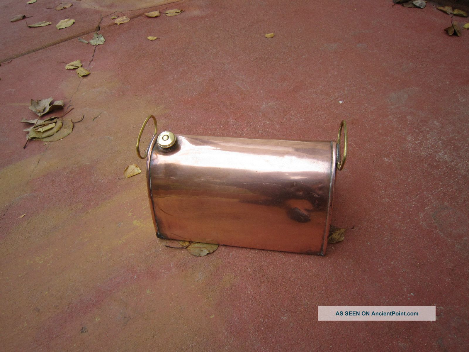 English Copper Foot Warmer Metalware photo