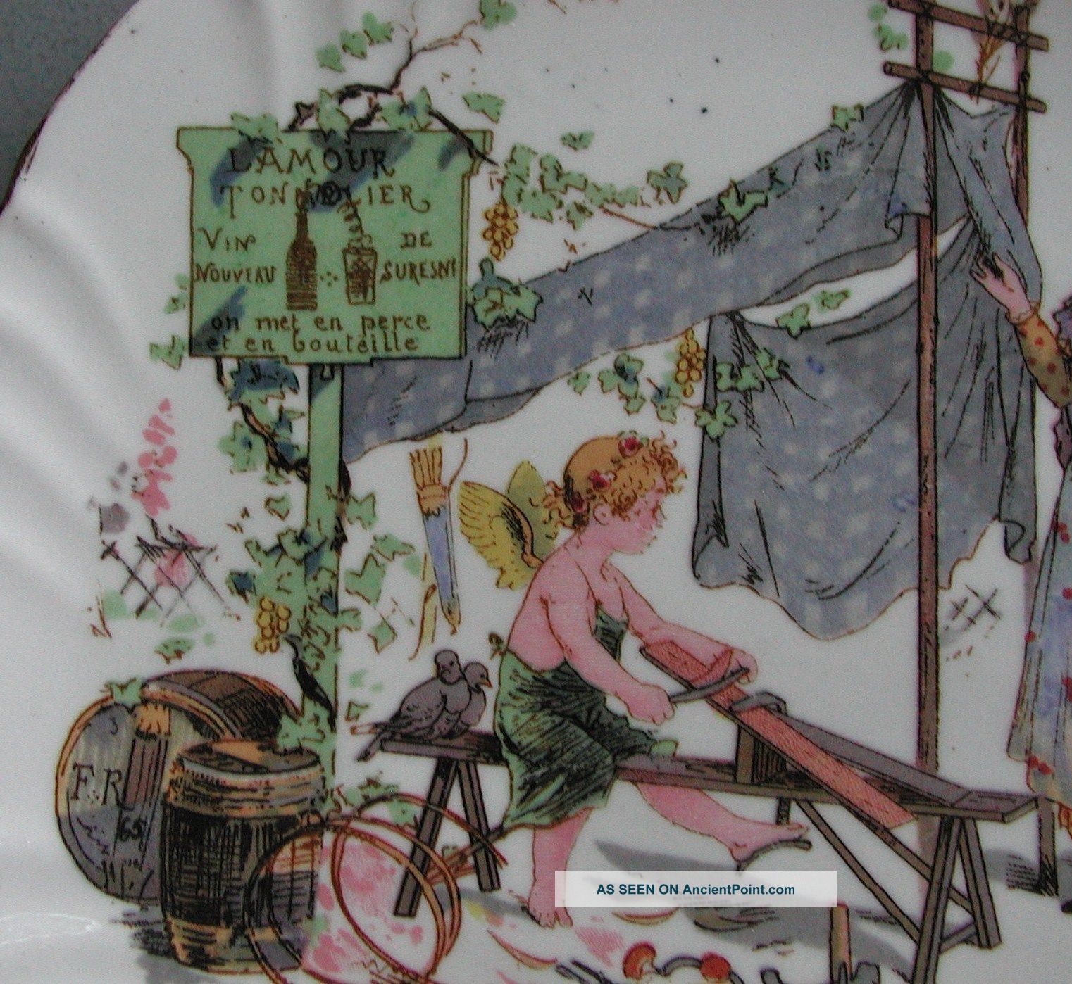 Antique 1865 Utzschneider/sarreguemines Series Plate - Artist Initials & Dated Plates & Chargers photo