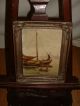 Old Oil Painting,  { Men With Boats In The Harbor,  Signed J.  Damstra,  Frame } Other photo 4