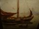 Old Oil Painting,  { Men With Boats In The Harbor,  Signed J.  Damstra,  Frame } Other photo 6