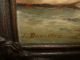 Old Oil Painting,  { Men With Boats In The Harbor,  Signed J.  Damstra,  Frame } Other photo 8