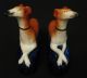 Pair Of Antique Staffordshire Whippet Pen Holders Figurines photo 1