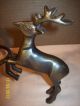 Vtg Black Forest Style Crystal Centerpiece Bowl W/bronze Reindeer Excellent Rare Vases photo 8