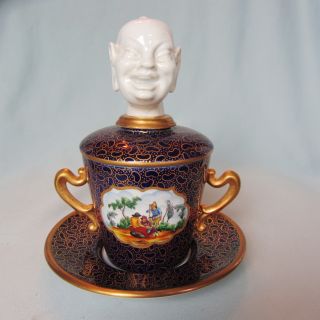 Antique Sevres French Porcelain Trembleuse Gilt Chocolate Tea Cup Asian Dresden photo