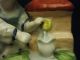 Antique Ceramic Match Holder - Young Woman Gardener Figurines photo 2