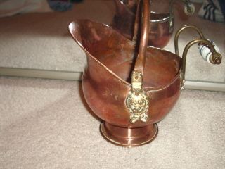 Copper Plant / Water Decanter Holder W/ Ceramic Detail photo