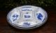 Antique Blue & White Porcelain 5 Dish Sweet Meat Relish Service Silverplate Tray Platters & Trays photo 3