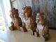 Adorable Vintage Primitive Hand Carved Wooden Three Bears Momma,  Papa And Baby Carved Figures photo 1