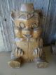 Adorable Vintage Primitive Hand Carved Wooden Three Bears Momma,  Papa And Baby Carved Figures photo 5